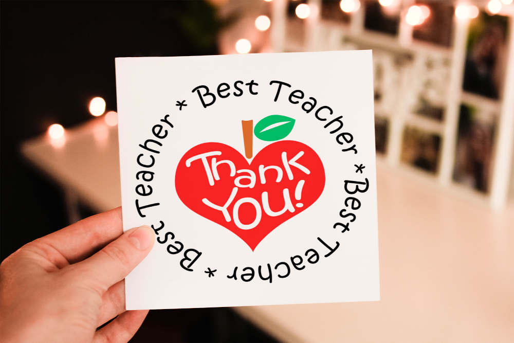 Thank You Best Teacher Card, Personalised Card for Teacher